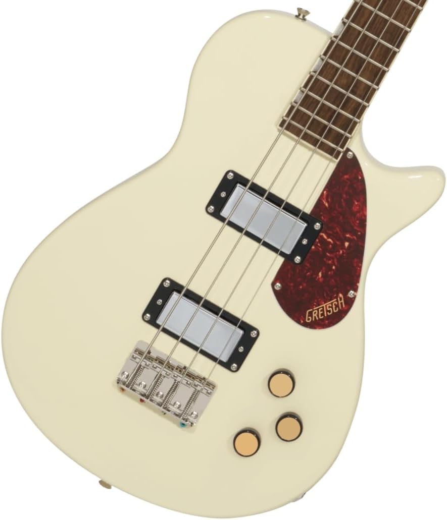 Gretsch Streamliner Jet Club Single-Cut 4-String Right-Handed Bass Guitar with Nato Body and Laurel Fingerboard (Vintage White)