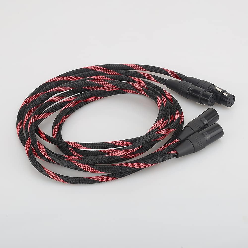 HI-End Copper XLR Balanced Audio Cable 4N OFC 3 Pin 2 XLR Male to Female Audio Cable (Length : 1.5m)