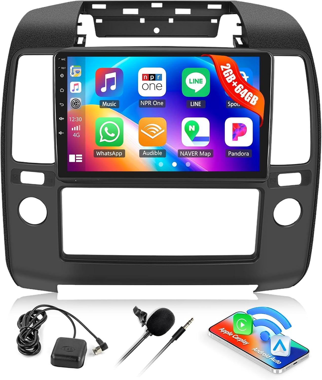 2G+64G Car Stereo for Nissan Frontier Pathfinder 2005-2008 with Wireless CarPlay Android Auto 9