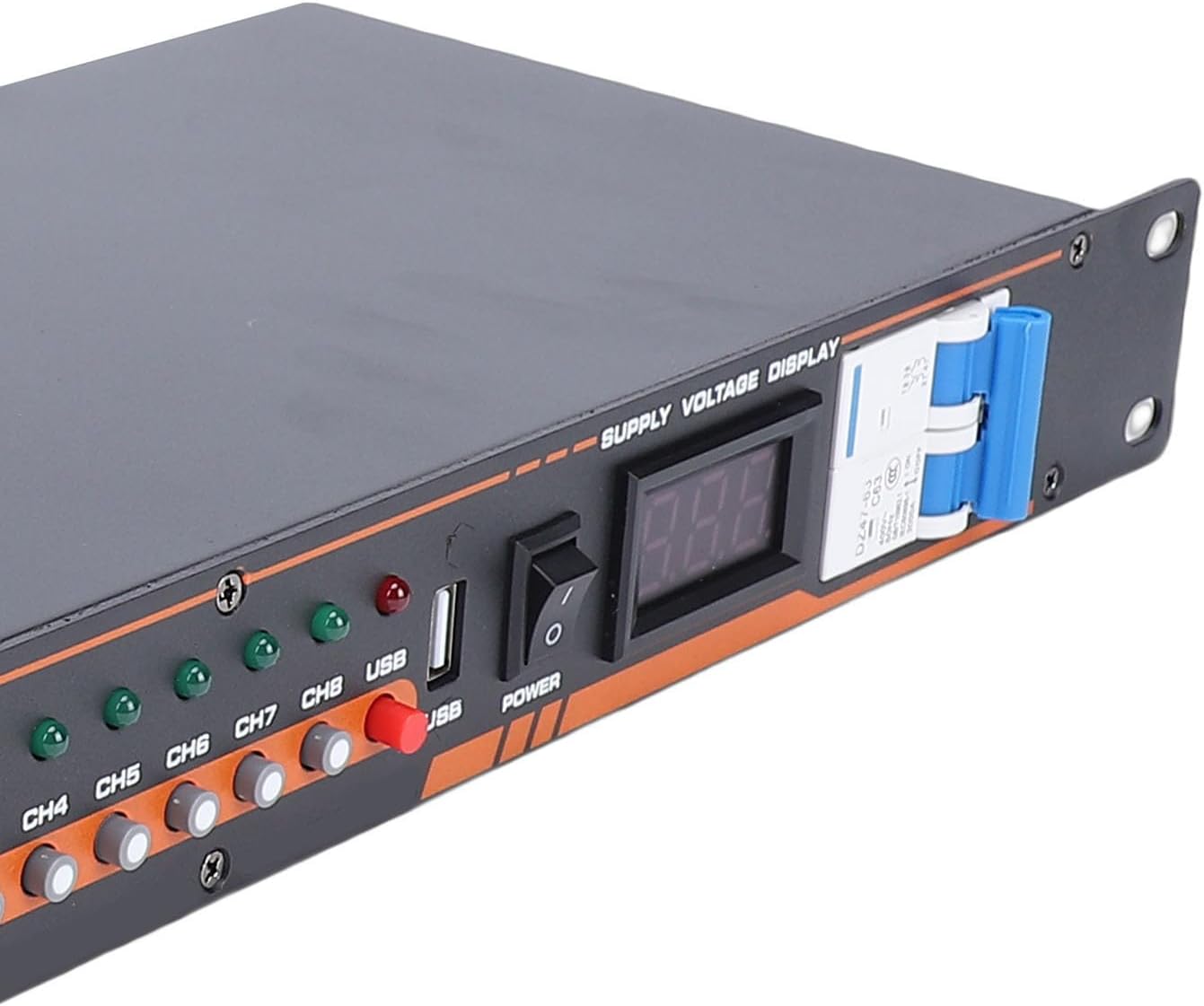 Jectse 10 Outlet Power Sequencer, High Power Audio Equipment Controller with Digital Voltage Display, for Stage Amplifier Studio PA System (US Plug)