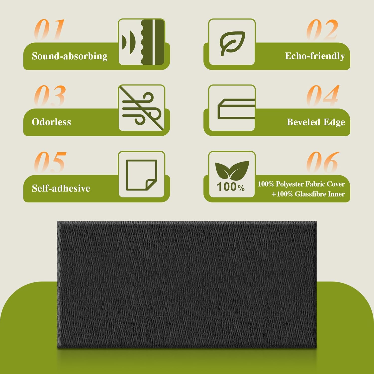 4 PCS Acoustic Wall Panels, 23.6