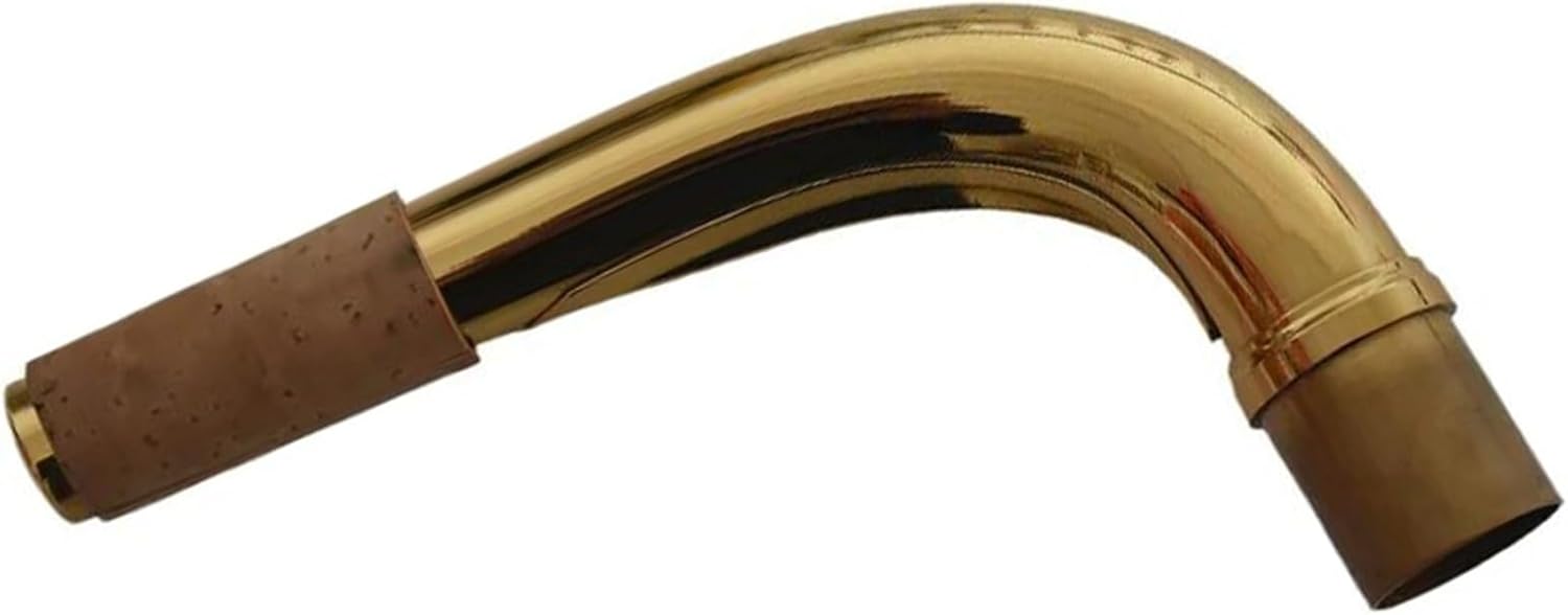 Baritone Saxophone Brass Lacquer Gold Curved Neck – Durable Bari Sax Replacement Neck Tube for Repair & Maintenance, Compatible with For Yamaha/For Selmer, Universal Fit for Most Baritone Saxophones