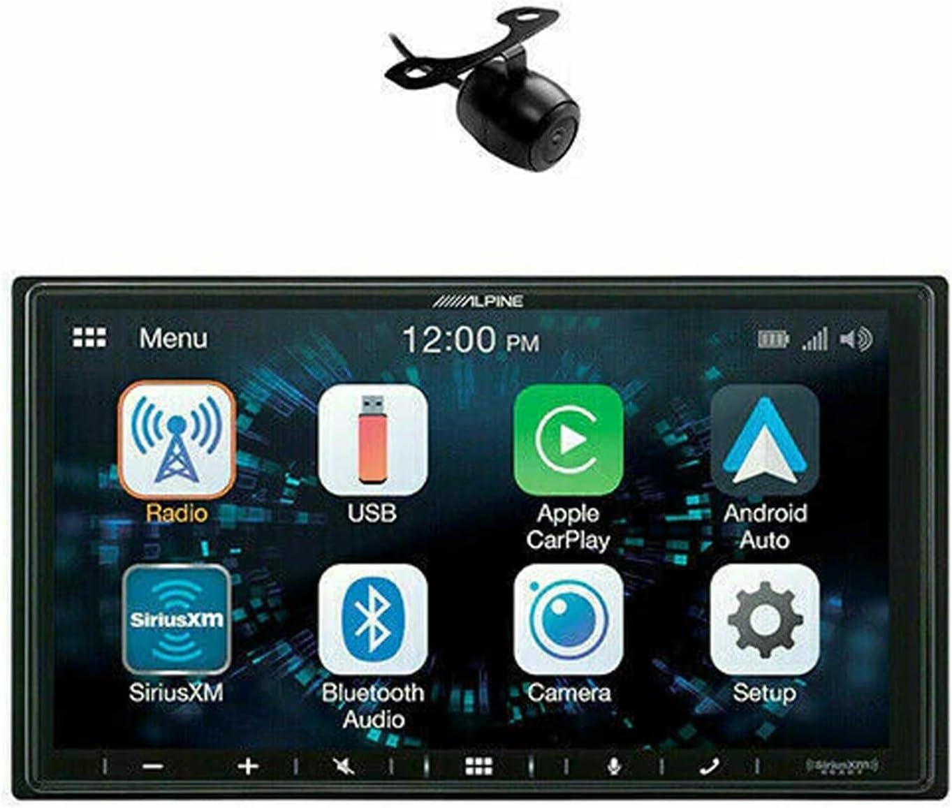 Alpine ILX-W670 + Absolute Camera Car Stereo 7 Inch Mechless Ultra-Shallow AV System with Apple Carplay, Android Auto & Absolute License Plate Rear View Camera