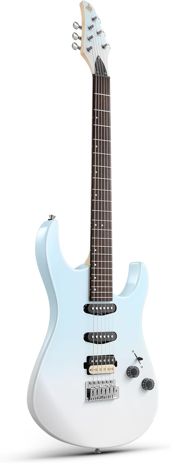 Donner DMT-66 39 Inch Full Size Electric Guitar for Beginner, Starter Electric Guitar Kit with Bag, Gradient Blue