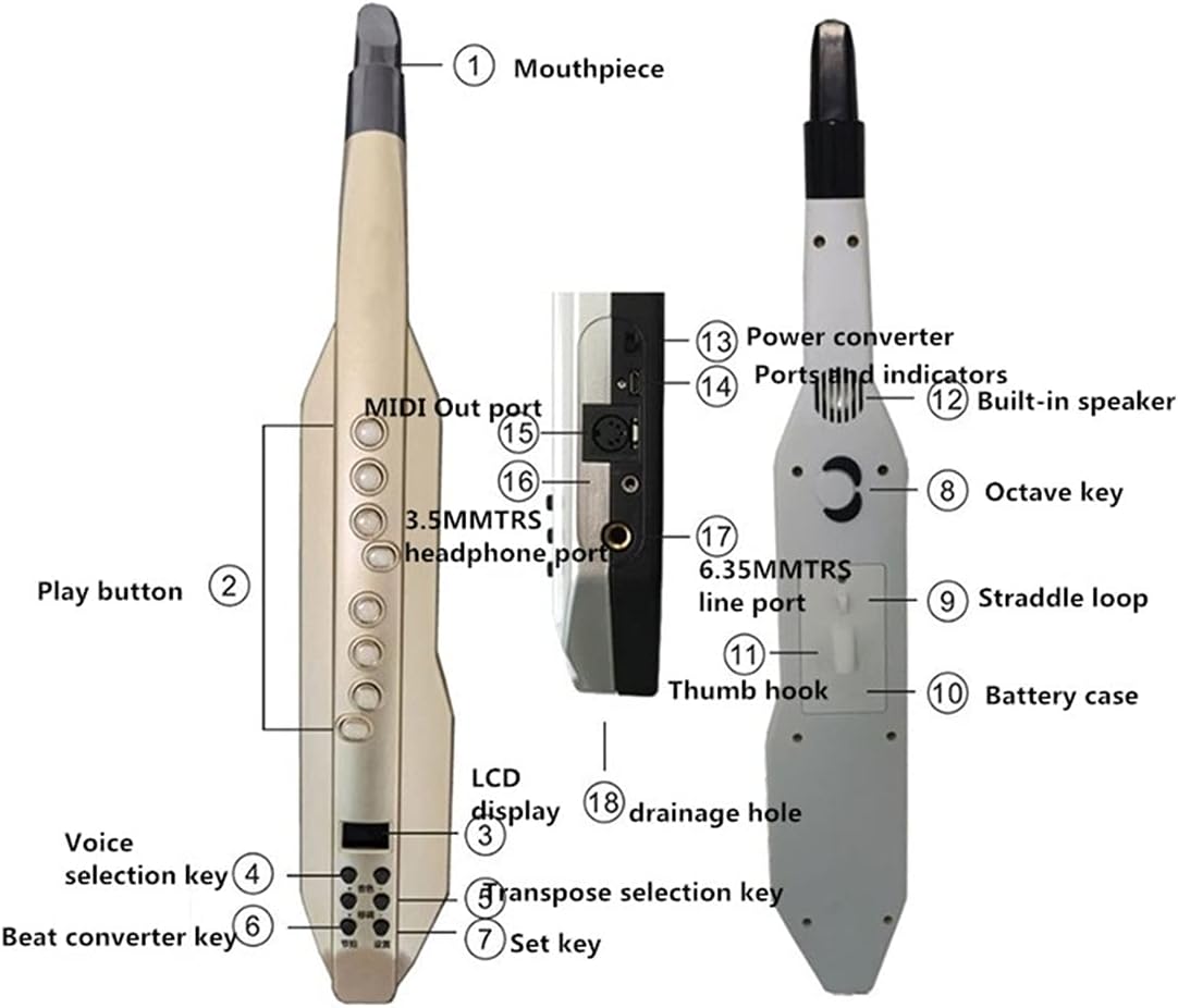 Sax Beginners Kit Electric Wind Instrument Electric Flute Electric Saxophone Electronic Digital Tube Wind Instrument (Color : 9)