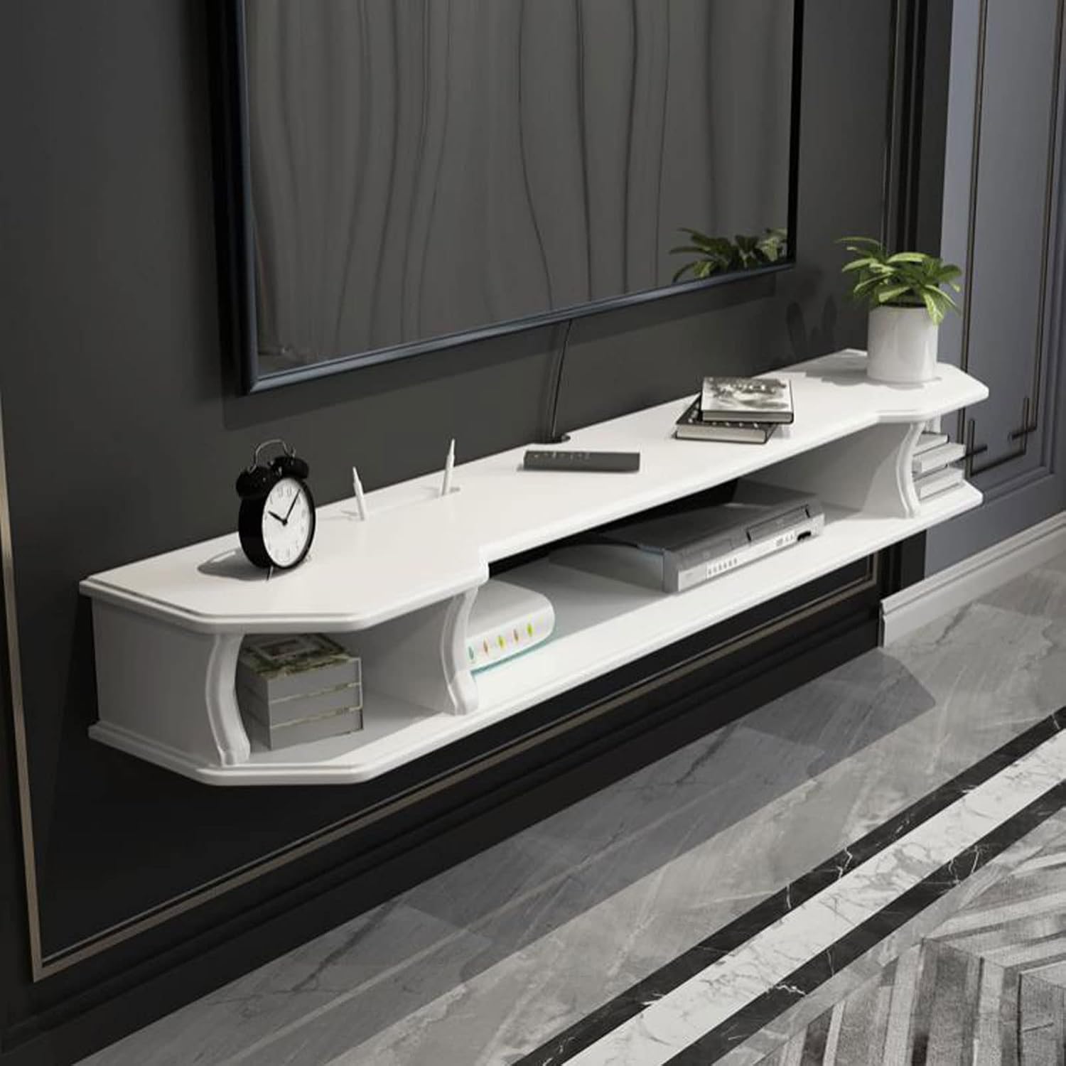 Floating Shelf Wall Shelf Wall Mounted TV Cabinet TV Stands TV Multimedia Console TV Shelf Wall Mount Corner Shelves Display Ledge Utility Storage Shelf Wall Unit Decor Shelves Organizer