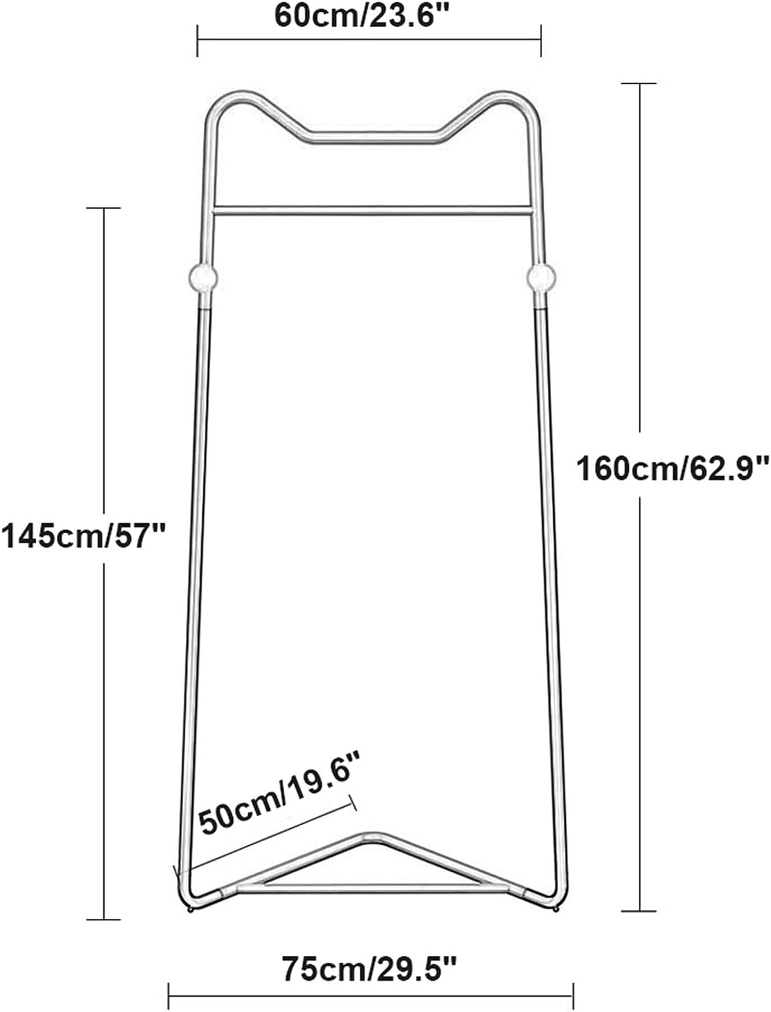 Corner Clothes Rail, 22mm Thicken Modern Clothes Rack Garment Display Stand for Bedroom Entryway Office (Black Gold