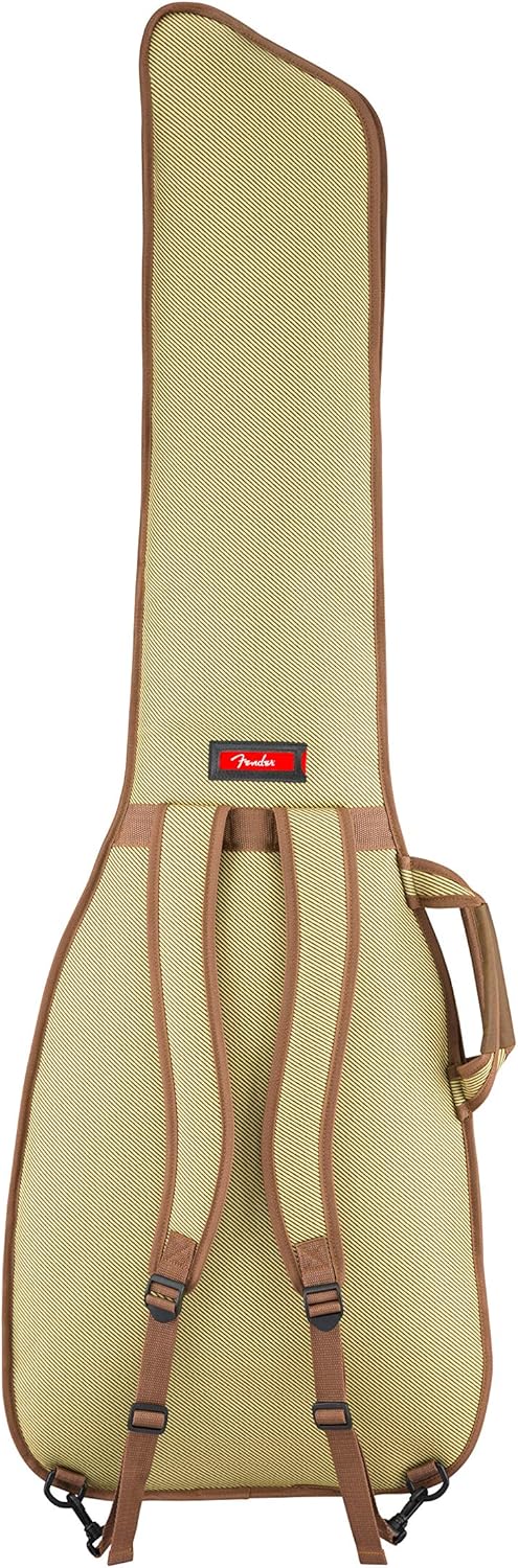 Fender FBT610 Electric Bass Gig Bag, Tweed & Vintage Tweed Guitar Strap, 2in
