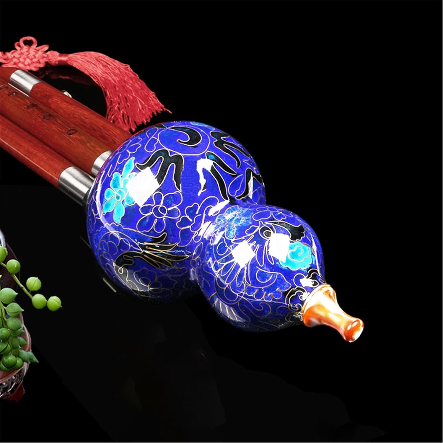 Hulusi flute, Rosewood Ebony Tone Tube Hulusi Instrument C Key B Flat Tone Adult Professional Performance Type(Bb)