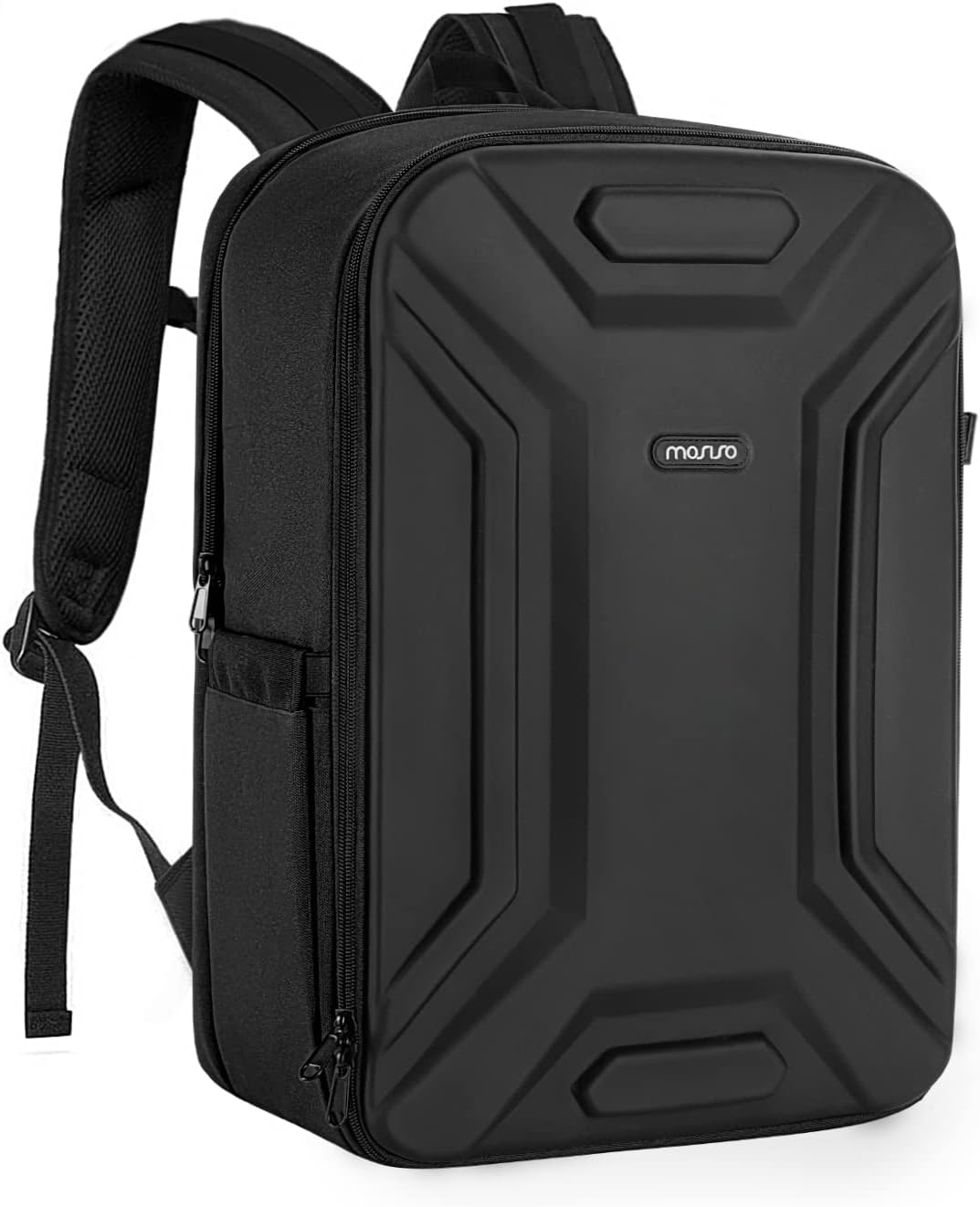 MOSISO Camera Backpack, DSLR/SLR/Mirrorless Camera Bag Waterproof Symmetric Geometric Hard Shell with Tripod Holder&15-16 inch Laptop Compartment Compatible with Canon/Nikon/Sony, Black