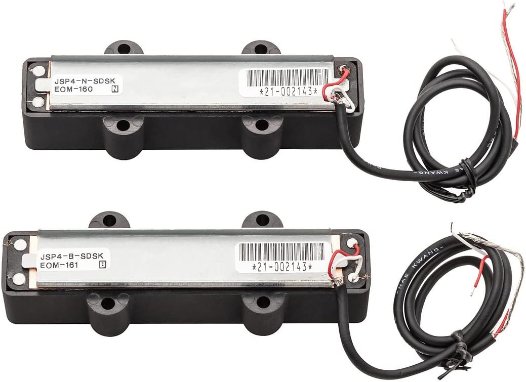 Sadowsky J/J-Style Bass Pickup Set (Alnico V/Alnico III), Noise-Cancelling, Split Coil, 4-String - Bridge & Neck, SAC PU J4 S NC, Black