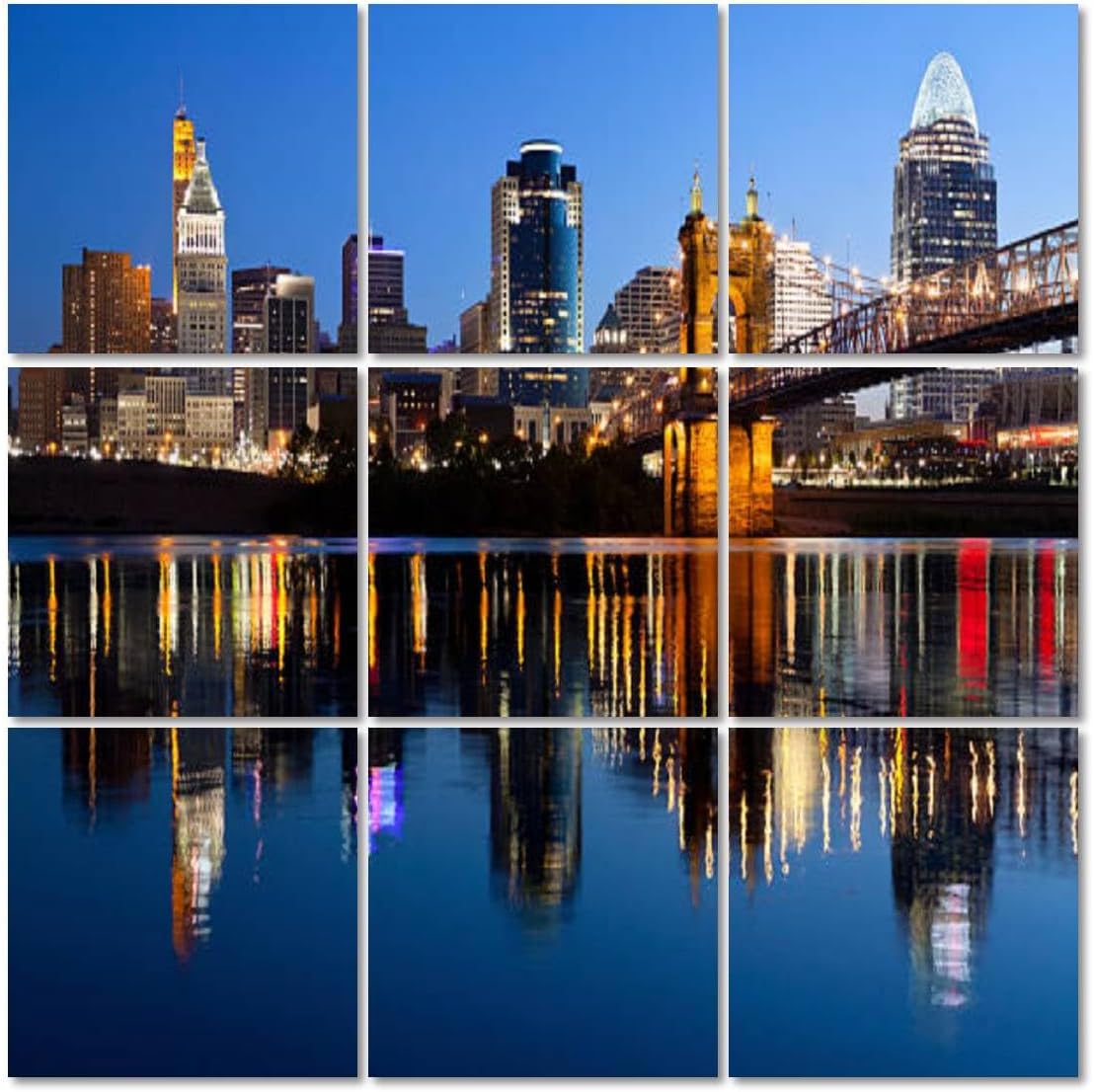 Art Acoustic Panels Cincinnati skyline 9 Packs Decorative Soundproof Wall Panels Large Sound Absorbing Padding for Studio Home Office 60