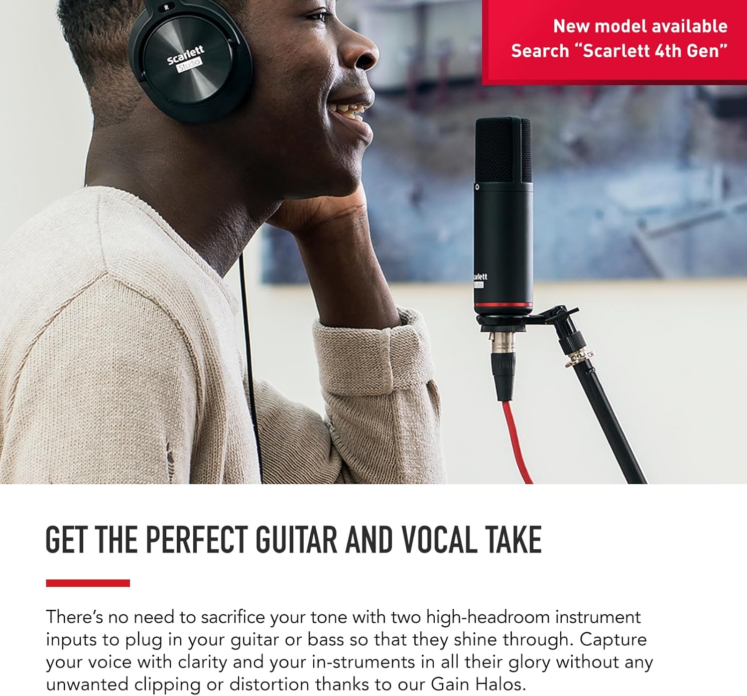 Focusrite Scarlett 2i2 Studio 3rd Gen USB Audio Interface Bundle for the Songwriter with Condenser Microphone and Headphones for Recording, Streaming and Podcasting
