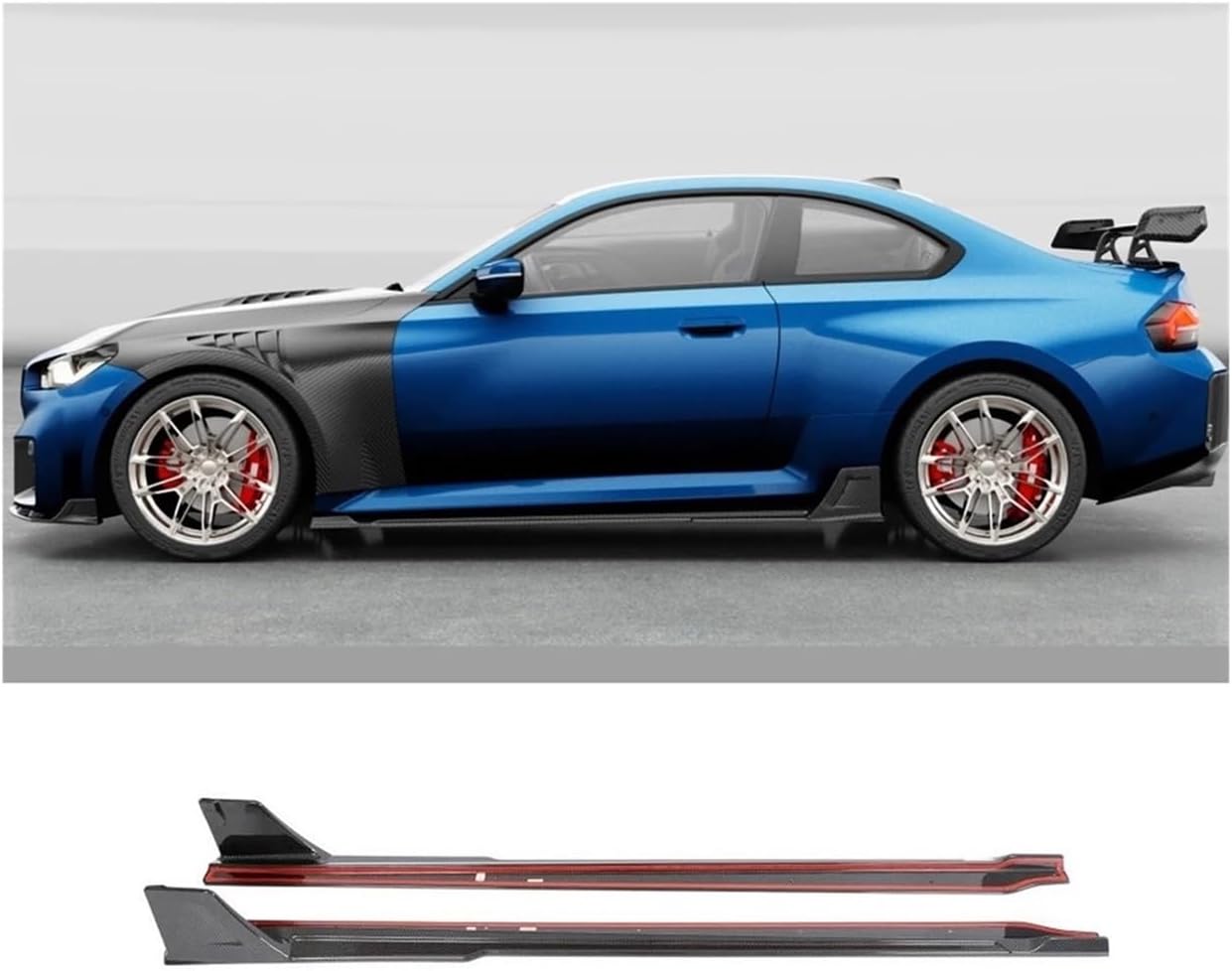 Car Side Skirts Kits Compatible For BWM 2 Series G87 M2 Coupe 2022UP Car Side Extension Prepreg Dry Carbon Fiber Sidedoor Plate Side Sills