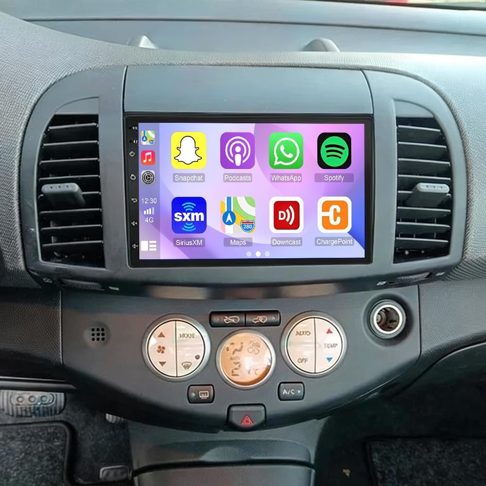 8+256G Car Stereo for Nissan Micra 2005 with Wireless Carplay&Android Auto,7 Inch Android 15 Touchscreen Bluetooth Car Radio with GPS, WiFi, FM Radio,Backup Camera,SWC,MIC