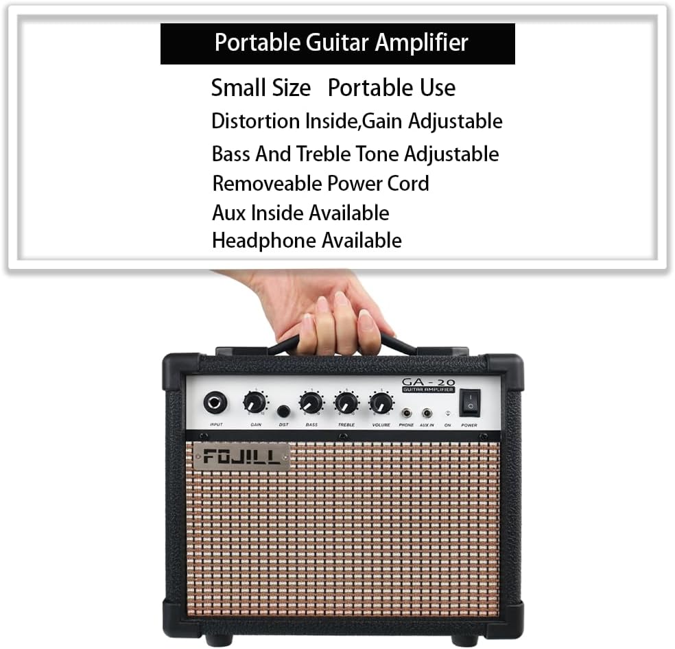 Fojill Heavy Metal Cool Shape Electric Guitar Kit Set Beginner Starter Combo Package Bundle 20W Amplifier Amp Accessory Padded gig Bag,Picks, Cable,Strap,Extra Strings