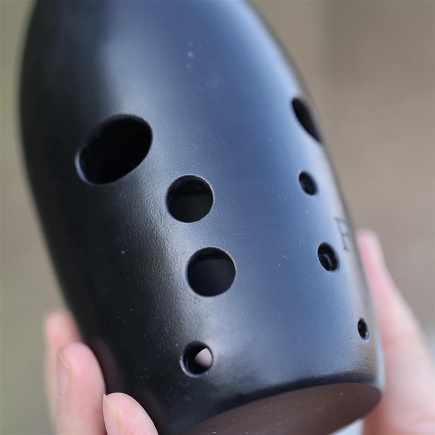 TSTS Ten-Hole Resin Pottery Xun Wide-Range Double-Cavity Portable Wind Instrument Beginner Self-Taught Black F Key Children Ocarina
