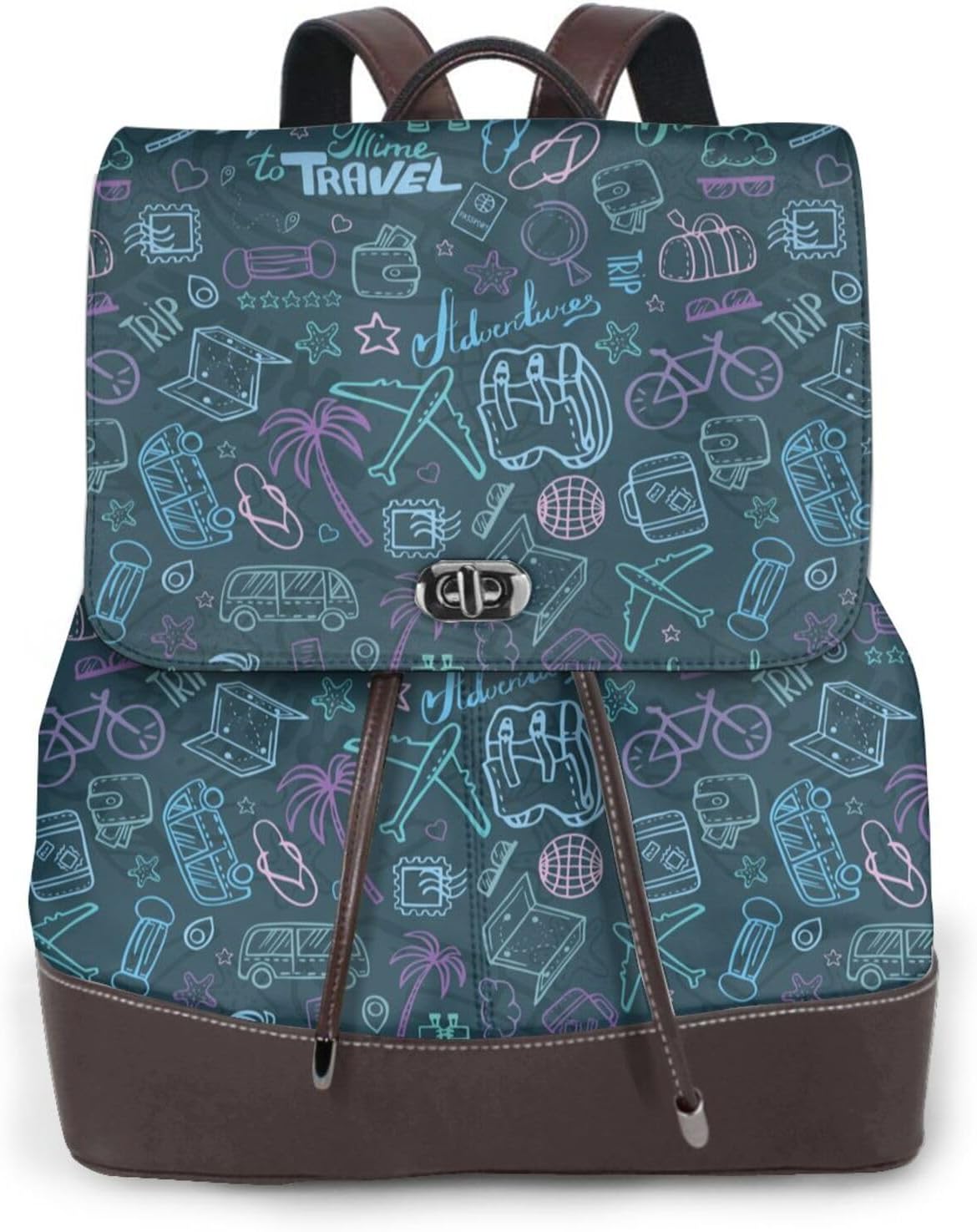 Adventure, Travel, Wandering for Womens Backpack Purse Microfiber PU Anti-theft Large Fashion Designer Travel Bag Ladies Shoulder Bags