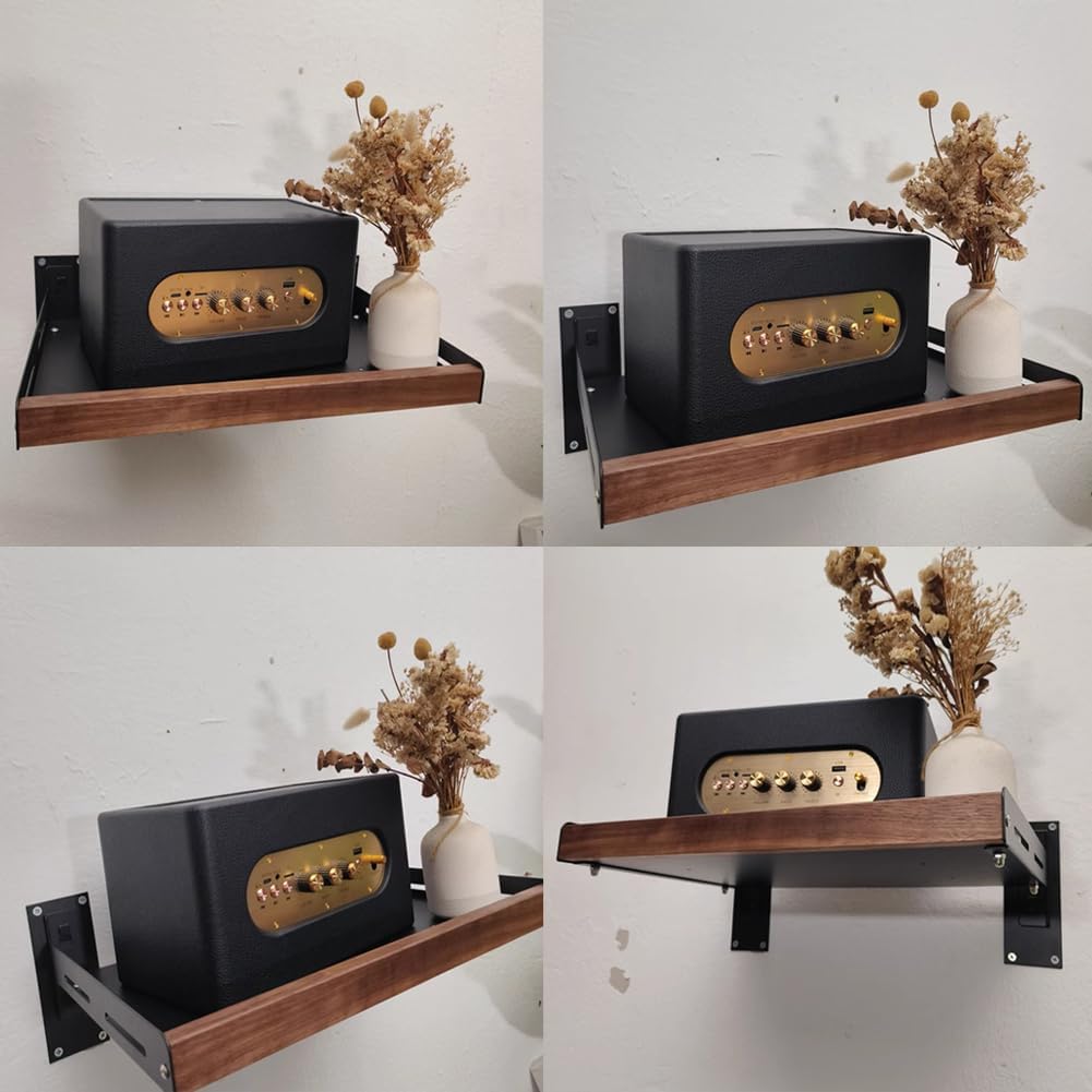 Wall Mount AV Media Stand Corner Bracket, Corner Audio Component Stand, DVD Player Stand Stereo Component Cabinet Audio Rack Bracket for Home/Office/Theater,1 Layer 40 * 35 * 14.5cm