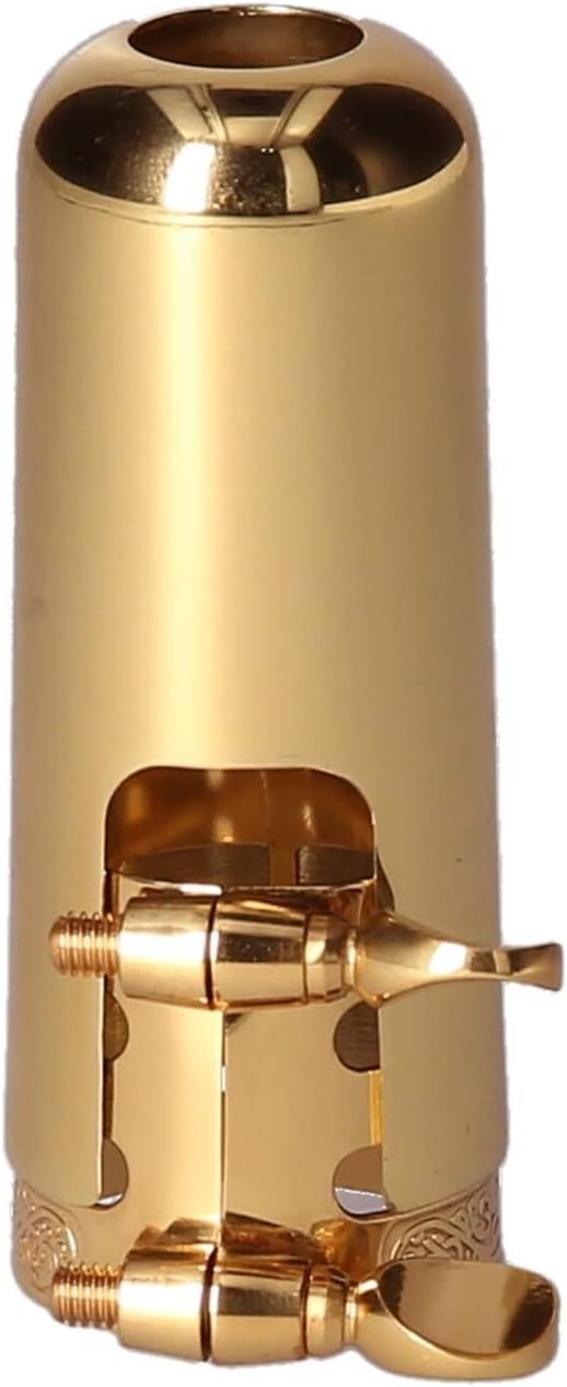 Saxophone Parts Alto Saxophone Ligature Double Screw Adjustment Sax Fastener Clip with Mouthpiece Cap Saxophone Accessories (Color : with Cap)