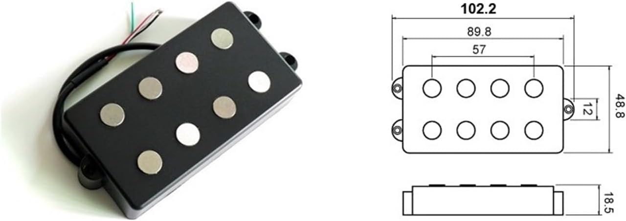 Alnico 5 Magnet Bass Pickup for 4 String DIY Guitar Pickup Parts Electric Guitar Pickups Set (Color : 02)