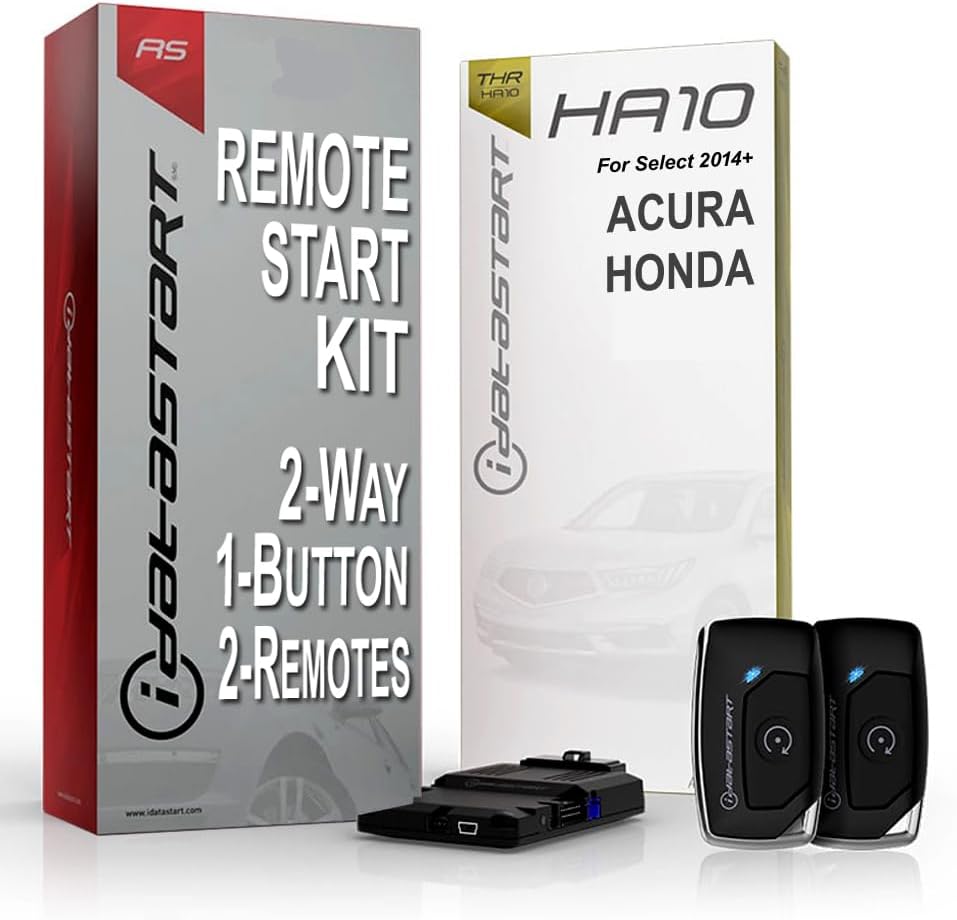 iDataStart Remote Starter KIT for Select Acura/Honda Push-to-Start Vehicles 2014+ w/3000ft Range (2-Way, 1-Button, 2-Remotes)