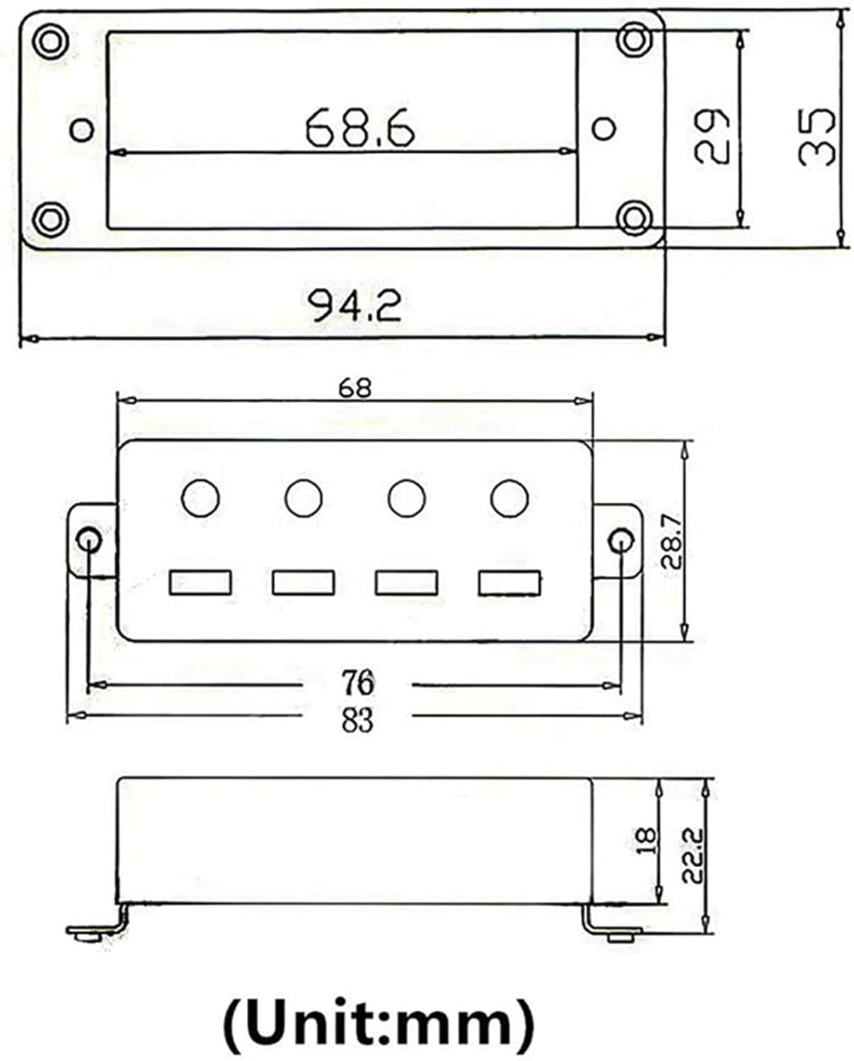 Humbucker Guitar Pickup 2Pcs Electric Guitar Humbucker Pickups Bridge Neck Set with Black Frame & 1 Set 5 Strings Bass Bridge Guitar Parts