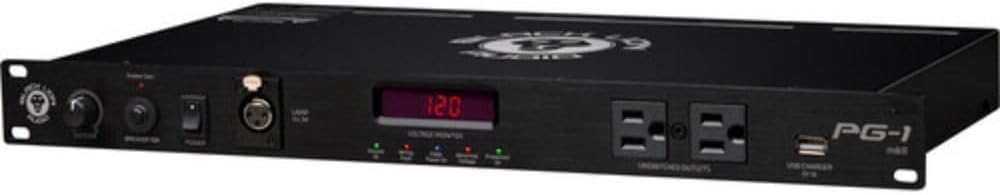 Black Lion Audio PG-1 mkII 10-Outlet Rackmount Power Conditioner (1 RU) Bundle with 2x Comprehensive Cable PWC-BK-3 Molded Power Cable, Black