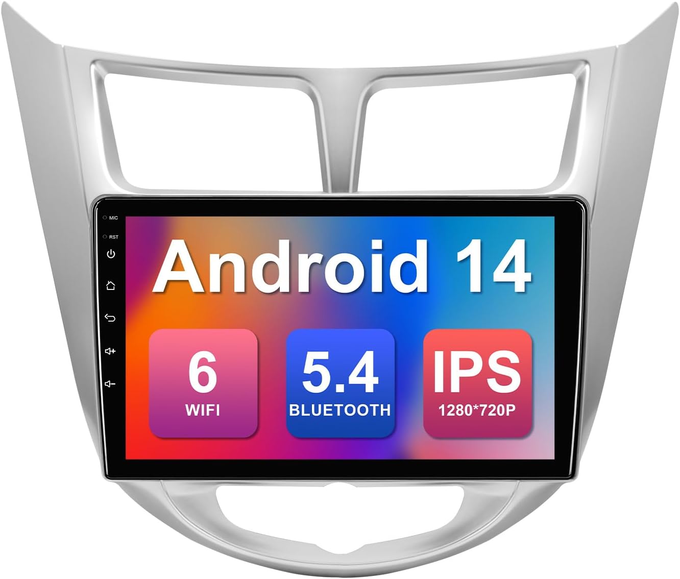 2+64G 9-inch Android 14 Car Stereo for Hyundai Verna Accent Solaris 2010-2016 IPS Touchscreen Screen Car Radio with WiFi 6 Carplay & Android Auto Support Backup Camera GPS FM Navi Bluetooth 5.4 SWC