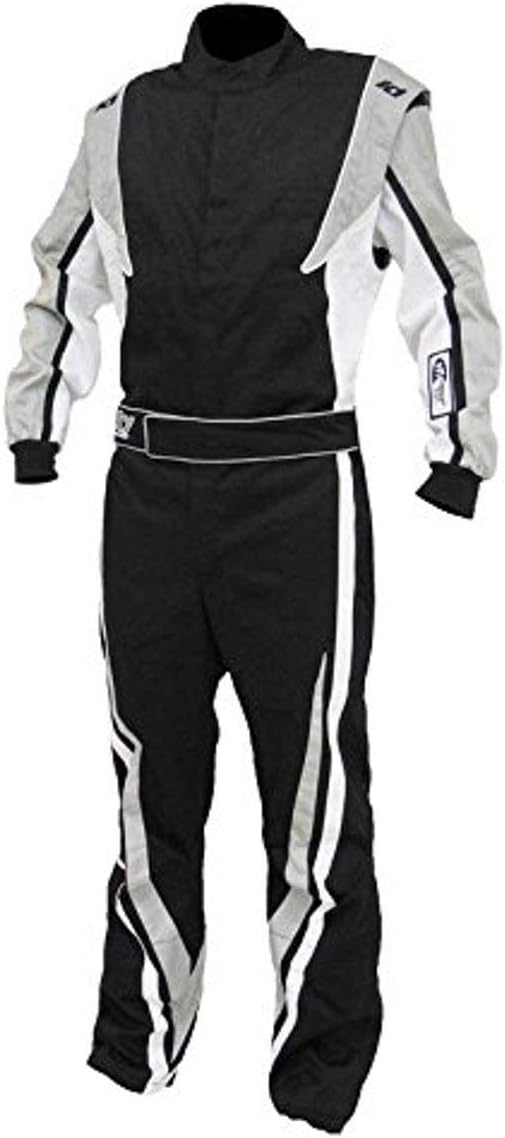 K1 Race Gear Unisex Adult Custom Automotive-racing-apparel, Black/White/Grey, 4X-Small US