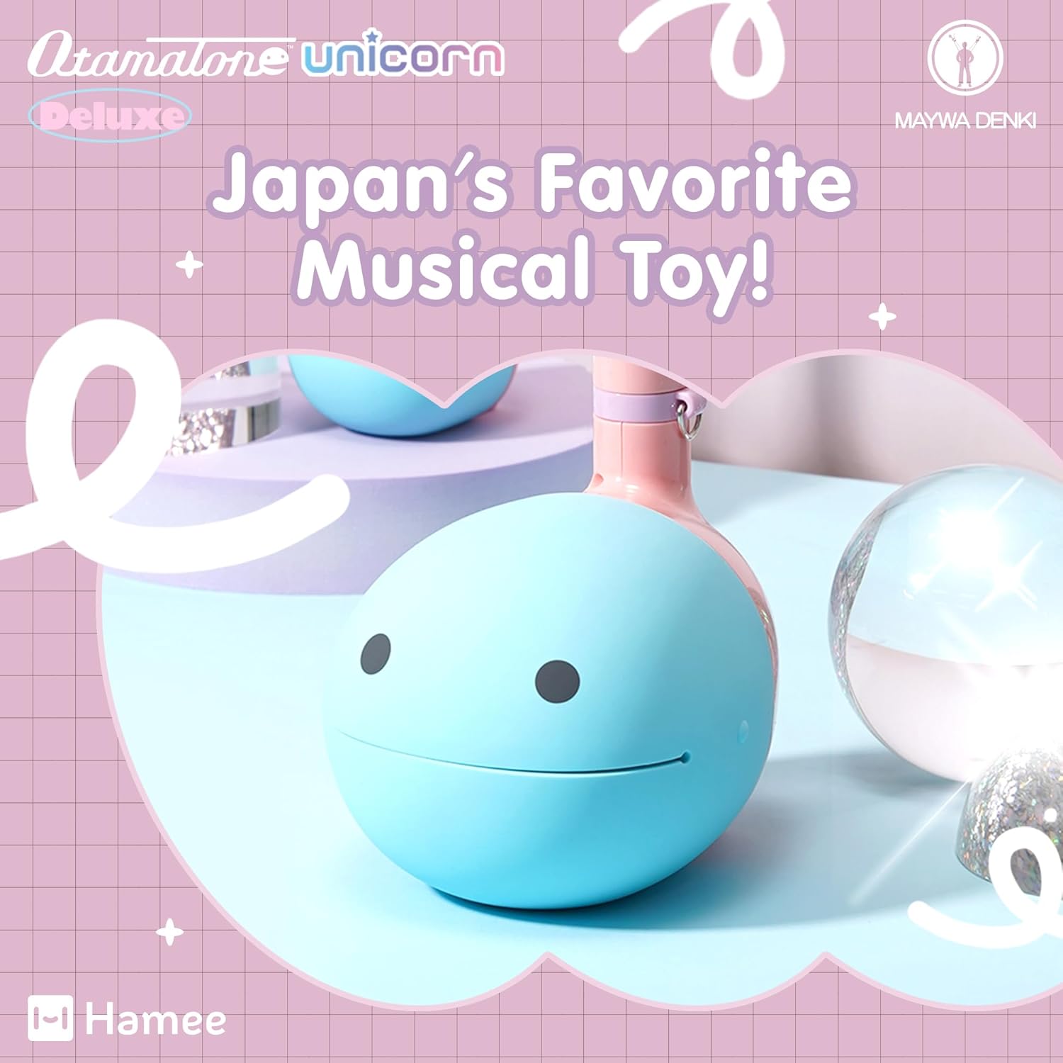 Otamatone Deluxe Electronic Musical Instrument for Adults Portable Synthesizer Digital Electric Music from Japan by Cube/Maywa Denki Cool Stuff Gifts, Unicorn [English Manual]