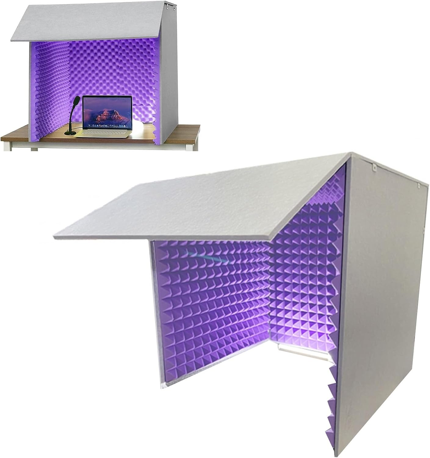 Portable Recording Shielding Box, Soundproof Room, Portable Recording Studio, for Acoustic Treatment (Purple_80*80 * 80cm)