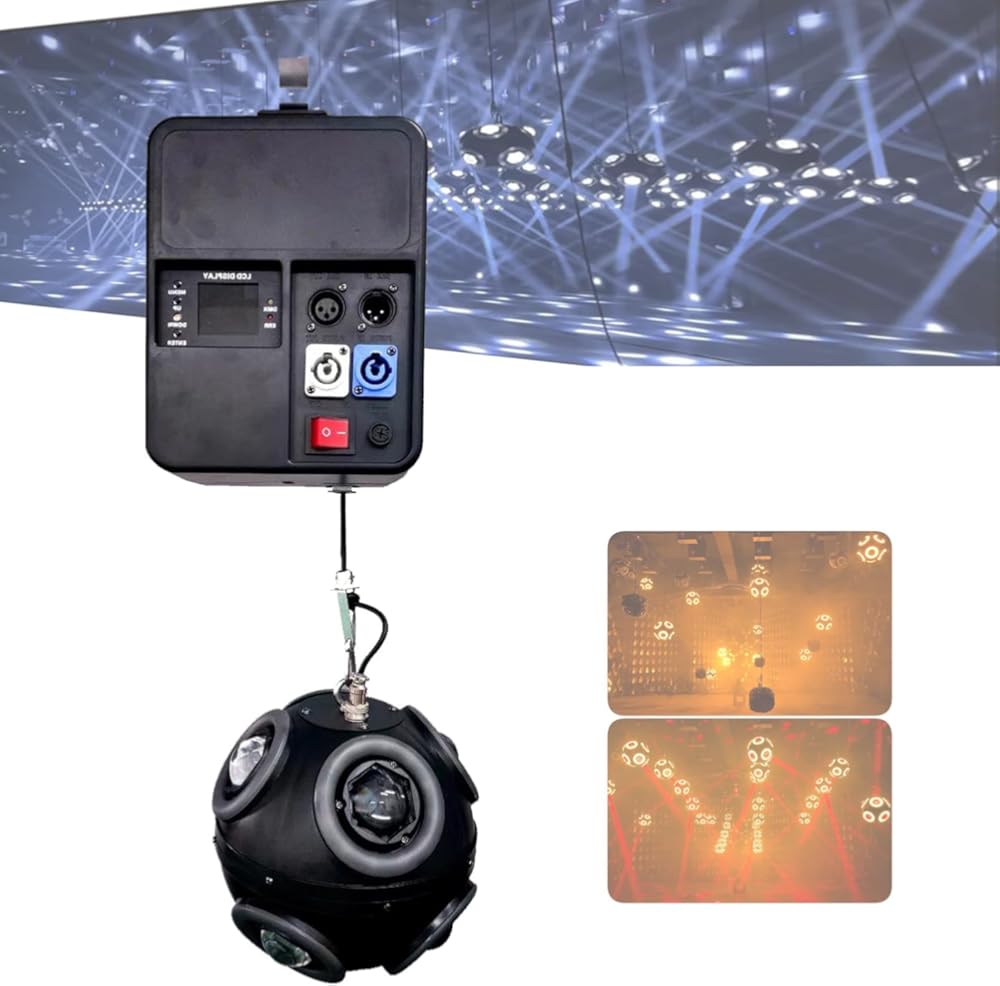 Lifting LED Football Light,w/Controlled Kinetic Football Light,Full-Color Point-Controlled Atmosphere Light,Floating Flash Light,for Wedding