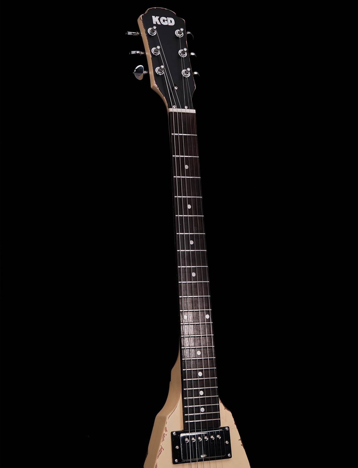 KGD Relic V Electric Guitar,Mahogany Body and Neck,Rosewood Fingerboard,Bone Nut,6-String Relic Heavy Metal Guitar,Professional/Electric Guitars for Adults