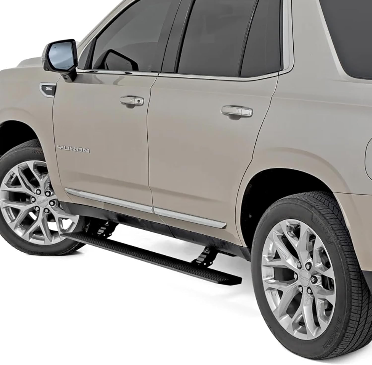 Rough Country Power Running Boards for GMC Yukon XL 1500 2WD/4WD (2021-2025) - Retractable Electric Side Steps w/Dual Motors, LED Lights, Textured Anti-Slip Surface
