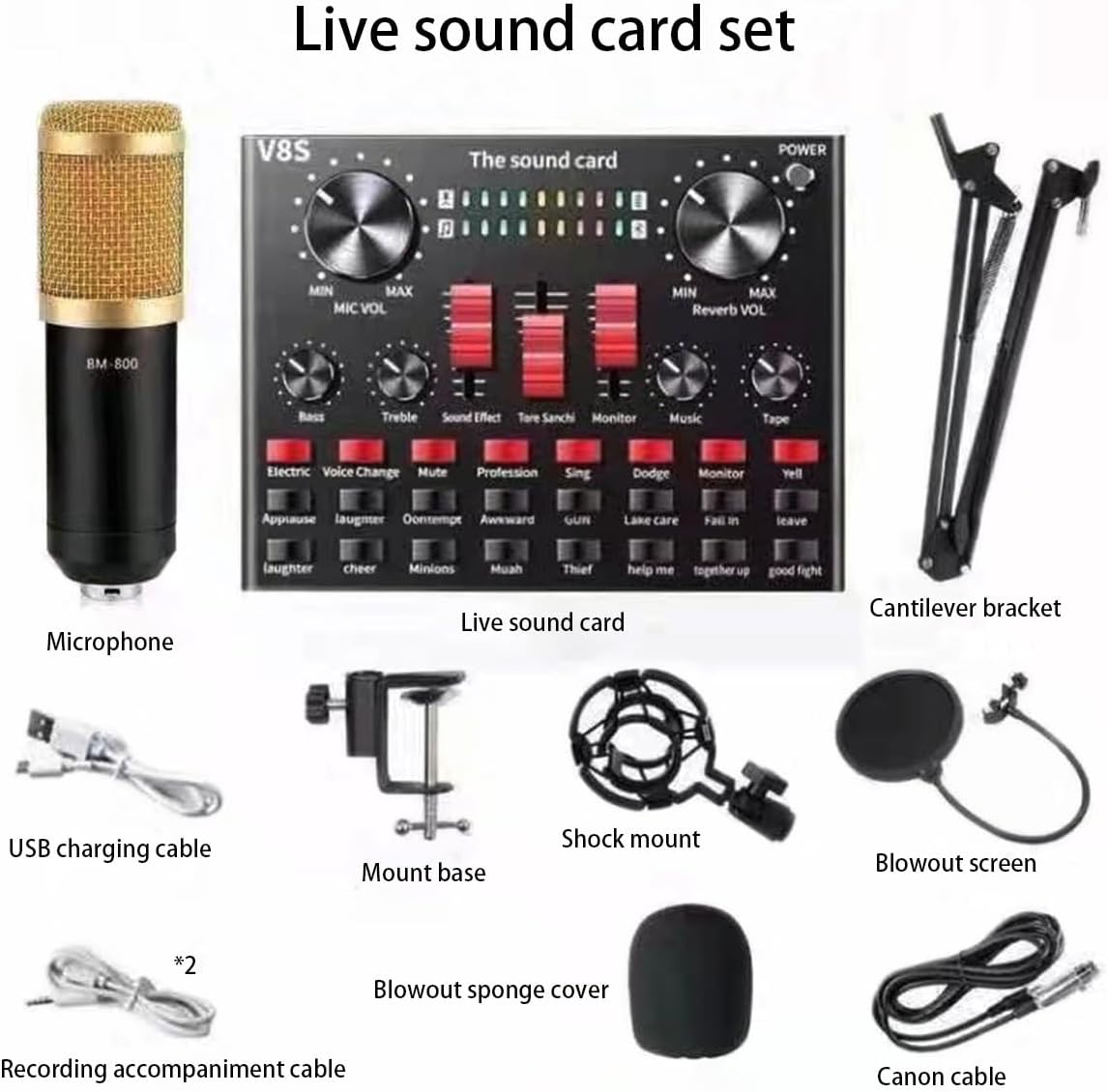 Podcast Equipment Bundle，Music Making Equipment，Condenser MicrophoneRecording Studio Packagewith Sound Board with Condenser Microphone for Live Streaming, Recording, Gaming