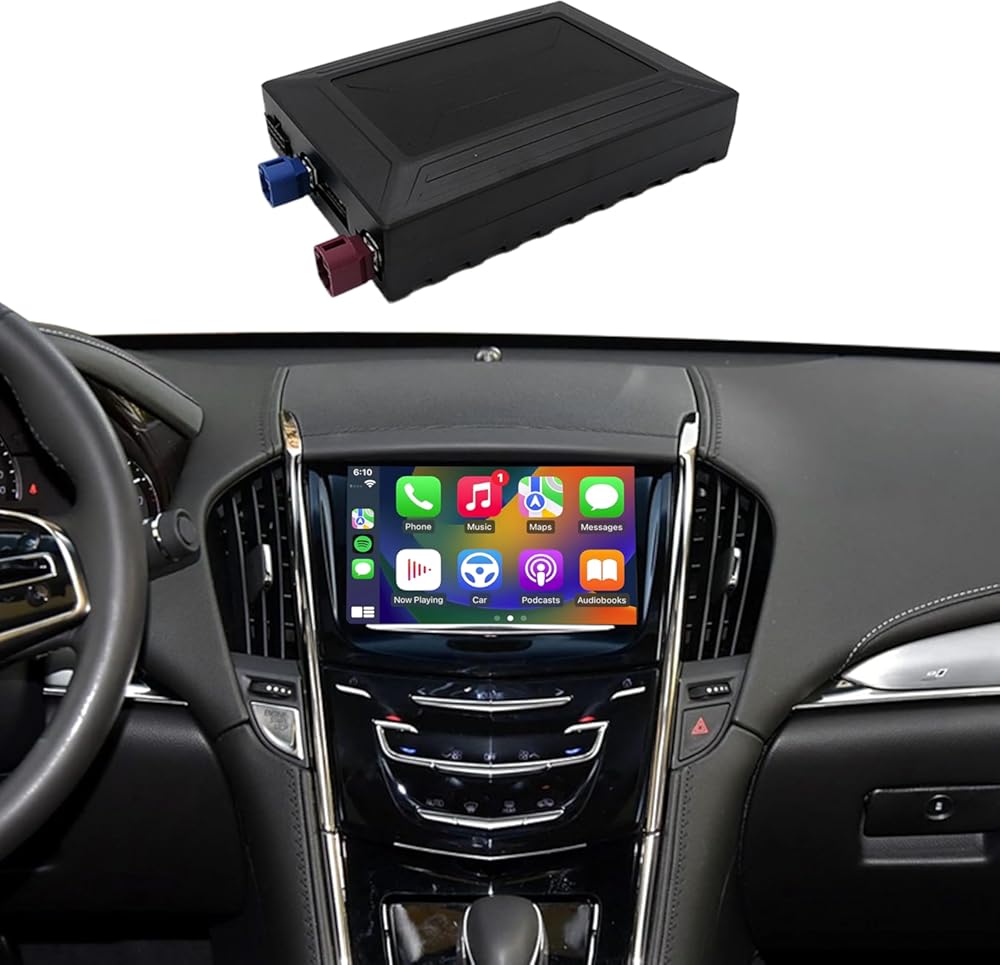 Wireless CarPlay & Android Auto Module Compatible with Cadillac ATS XTS SRX XT5 2013-2017 Retrofit Kit Support Original Camera,Bluetooth Audio and Micphone,Plug&Play No Need Programing Code