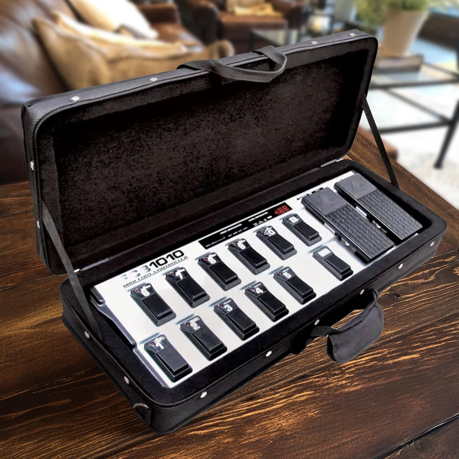 SKB 27”x 9” Foot Controller Soft Case Padded Bag, Rigid Foam Frame, Shoulder Strap and Double Zippers for DJ Controllers & Small MIDI Keyboards, Black