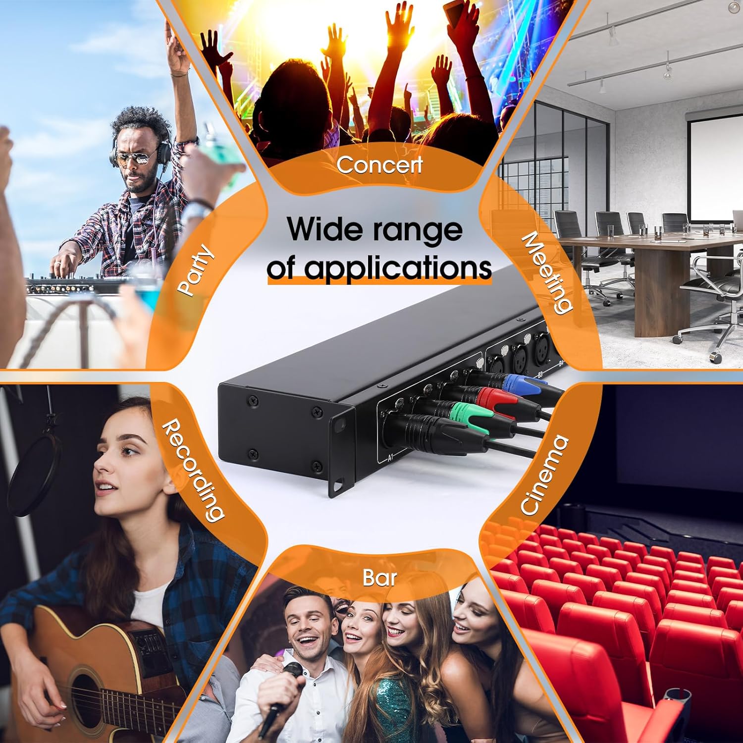 XLR Balanced Patchbay XLR Stage Box 12 Channel 3 Pin Multi Network Cable Extender for Stage Lighting and Home Recording Studio Compatible (Female)