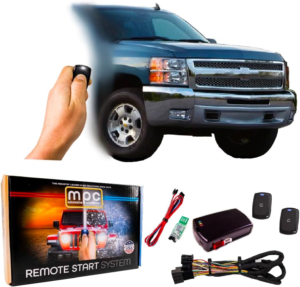 MPC Complete Plug-n-Play 1-Button Remote Start Kit Compatible with Chevrolet Silverado 1500 2007-2013 EZ Connect T-Harness - Firmware Preloaded