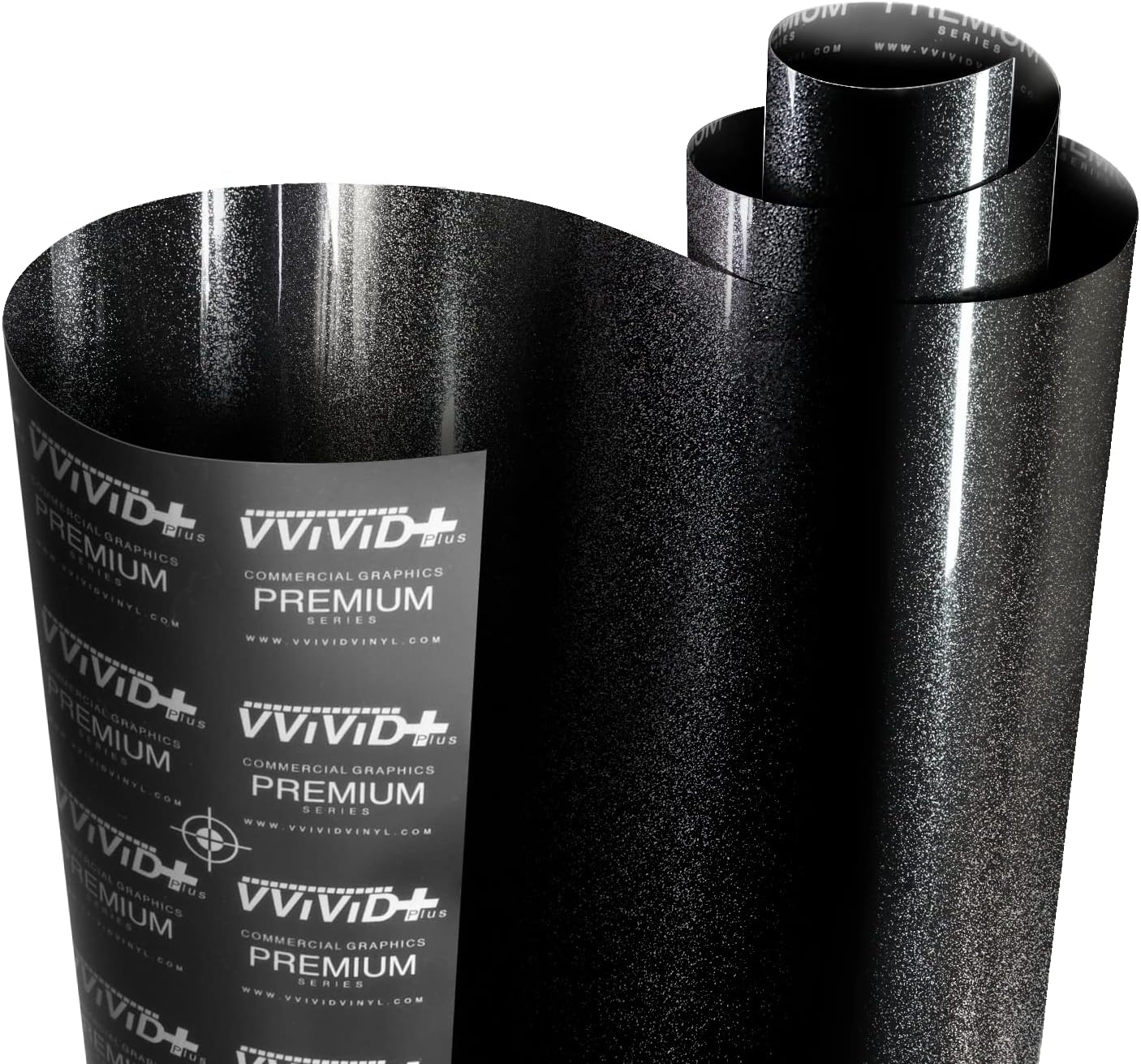 VViViD+ Ultra Gloss Metallic Premium Vinyl Car Wrap Film (100ft x 5ft, Gloss Heavy Metal Black)