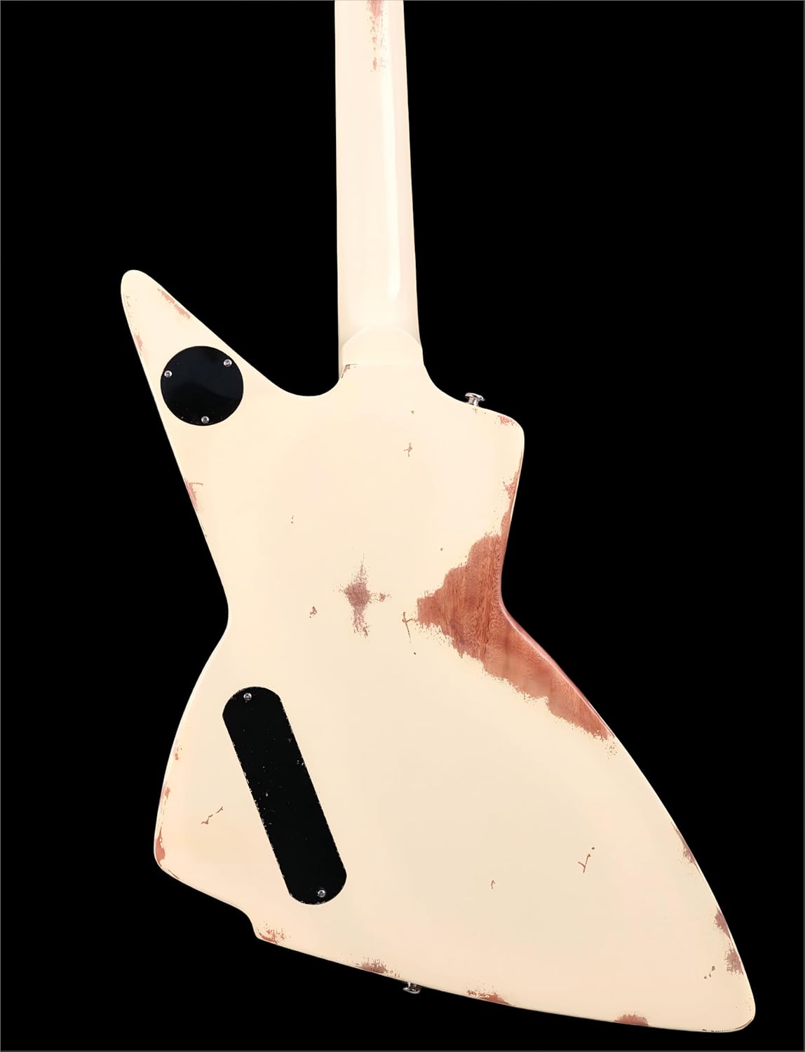 KGD Relic Electric Guitar-6-String Heavy Metal Guitar with Bone Nut, Professional Electric Guitar for Adults (Cream Yellow)