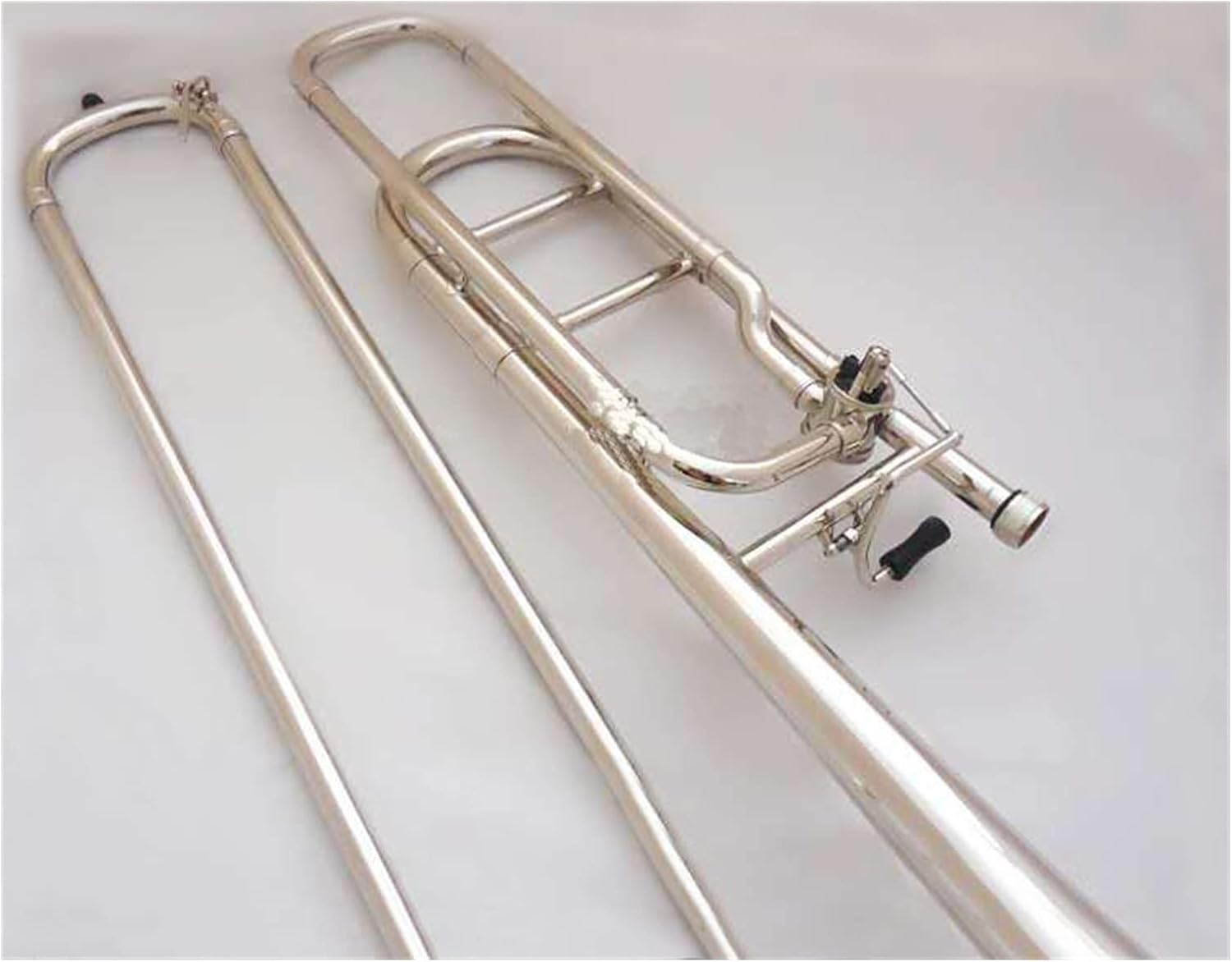 FLFL Student Trombone Bb/f Tune Tenor Trombone Nickel Plated Musical Instrument with Mouthpiece