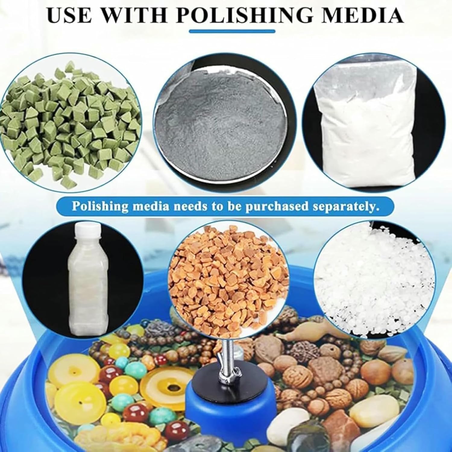 3.5L Vibratory Tumbler Polishing Machine, 260mm Vibrating Polishing Drum, Strong and Stable Surface Workpiece Polisher, Strong Load Capacity for Polishing Workpiece Surface