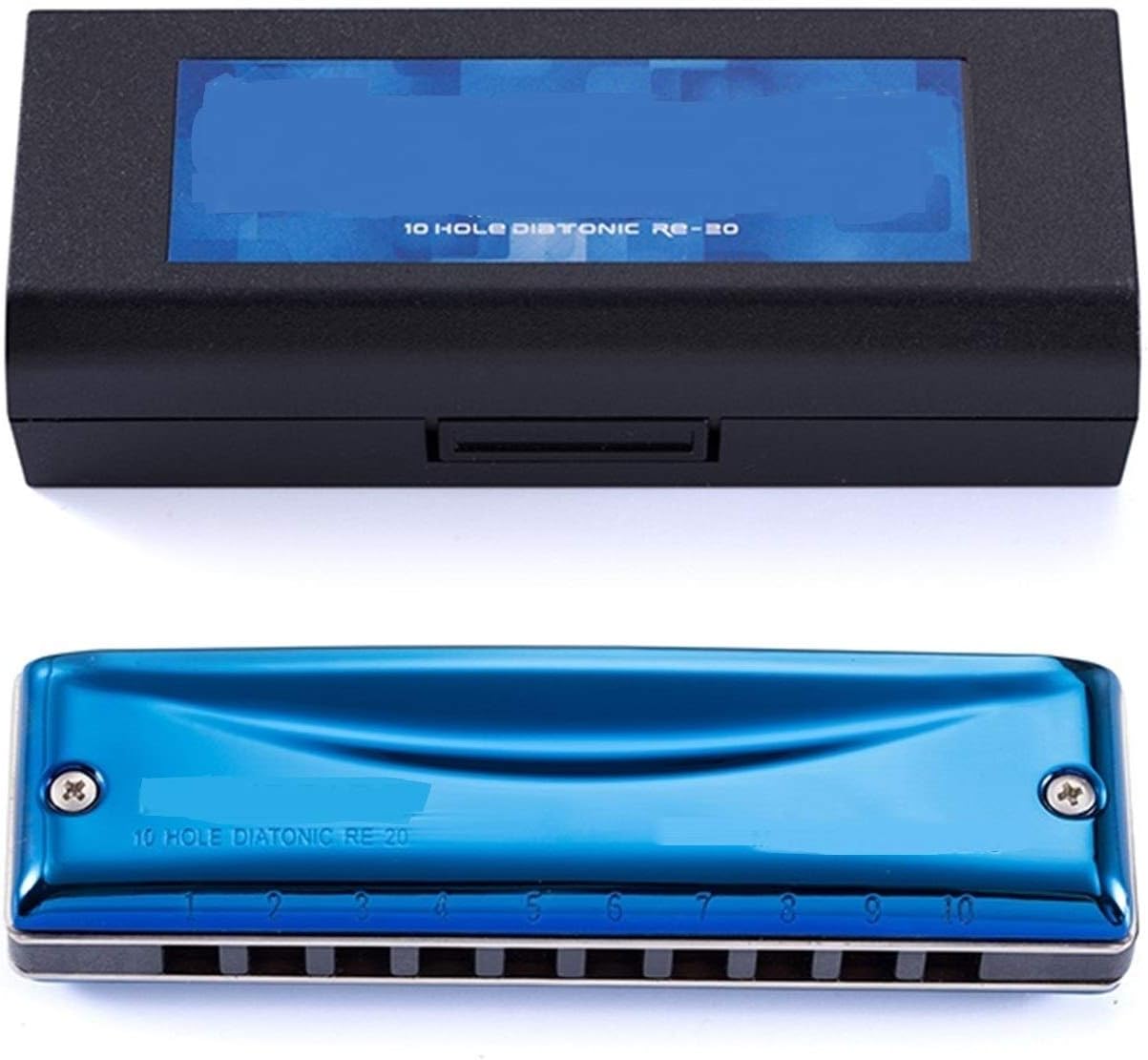 SUOFEILAIMU 10 Holes Blues Harmonica Diatonic Blues Harp Musical Instrument Key of C/Db/D/EB/E/F/Gb/G/Ab/A/B (Color : B Key)