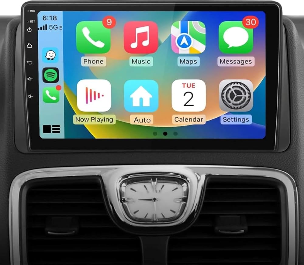 10 Inch Double Din Car Stereo with Wireless Carplay & Android Auto for Chrysler Aspen 2008-2010 Navi Radio Head Unit with Touch Screen Bluetooth FM/GPS/AHD Backup Camera 2+64G Radio 543