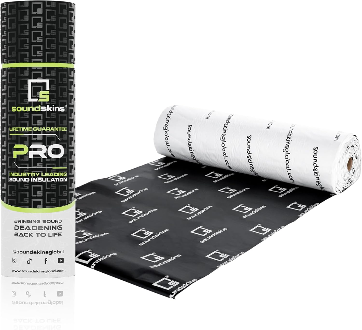 SoundSkins SSK-SSPRO-1 Car Sound Deadening Material - 180mil/4.5mm Triple Layer - 11 sqft. - Reduce Vibrations, Insulate Heat, and Minimize Resonance