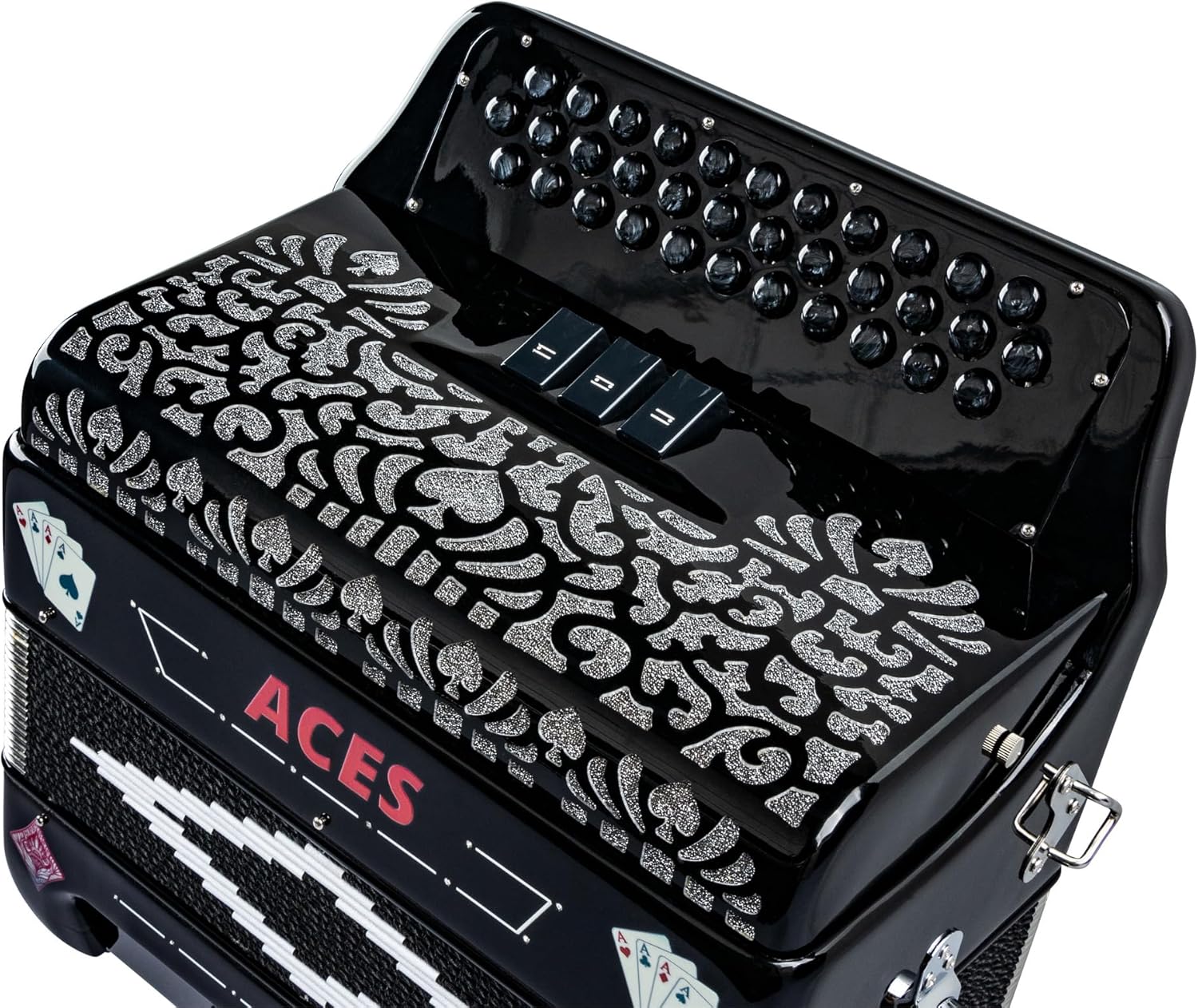 Hohner ACES II 34-Button Accordion with 3 Registers, Black, GCF