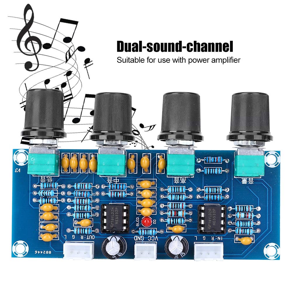 HD Audio Amplifier Dual Core NE5532 Sound Module, Stereo Bass Treble Control, Dual Channel Output, Home Theater Audio System