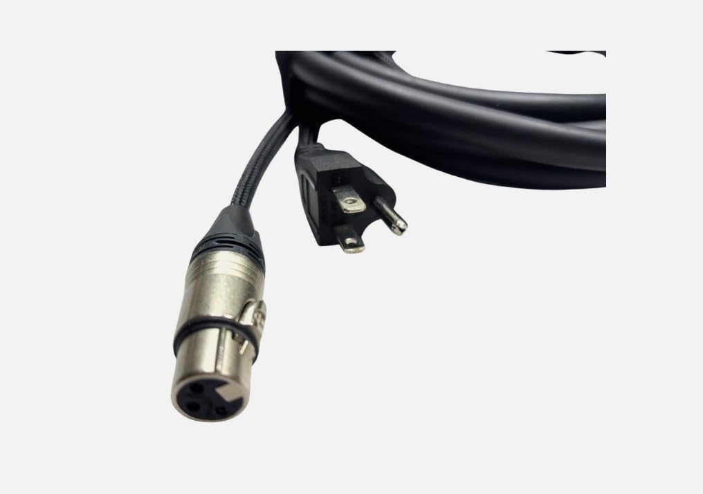 LASE 30 Ft (9.1M) Siamese PowerCon AC & XLR Audio Combo Cable (Powered Speakers)